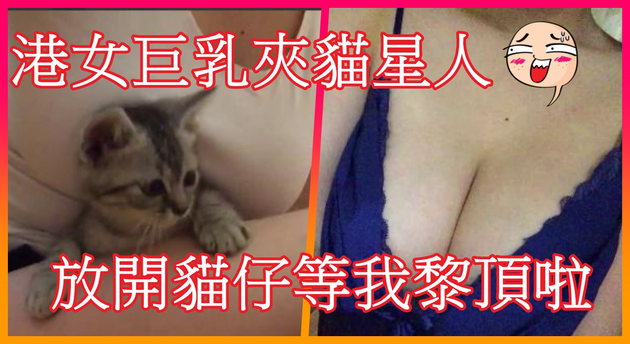 港女巨乳夾貓星人 , 放開貓仔等我黎頂啦 8V